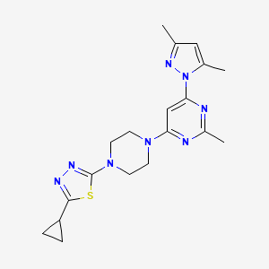 2-Cyclopropyl-5-[4-[6-(3,5-dimethylpyrazol-1-yl)-2-methylpyrimidin-4-yl]piperazin-1-yl]-1,3,4-thiadiazole