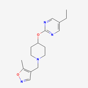 4-[[4-(5-Ethylpyrimidin-2-yl)oxypiperidin-1-yl]methyl]-5-methyl-1,2-oxazole