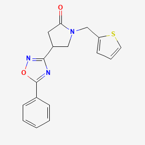 4-(5-Phenyl-1,2,4-oxadiazol-3-yl)-1-(thiophen-2-ylmethyl)pyrrolidin-2-one