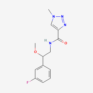 molecular formula C13H15FN4O2 B2770572 N-(2-(3-fluorophenyl)-2-methoxyethyl)-1-methyl-1H-1,2,3-triazole-4-carboxamide CAS No. 1797183-26-6
