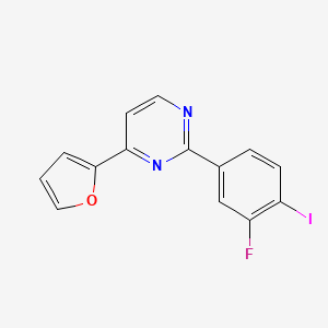 molecular formula C14H8FIN2O B2770578 2-(3-Fluoro-4-iodophenyl)-4-(furan-2-yl)pyrimidine CAS No. 477870-84-1
