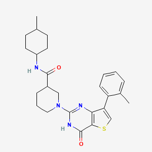 N-(4-methylcyclohexyl)-1-[7-(2-methylphenyl)-4-oxo-3,4-dihydrothieno[3,2-d]pyrimidin-2-yl]piperidine-3-carboxamide