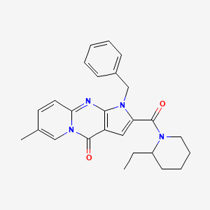 molecular formula C26H28N4O2 B2770590 1-苄基-2-(2-乙基哌啶-1-甲酰)-7-甲基吡啶并[1,2-a]吡咯[2,3-d]嘧啶-4(1H)-酮 CAS No. 900884-10-8