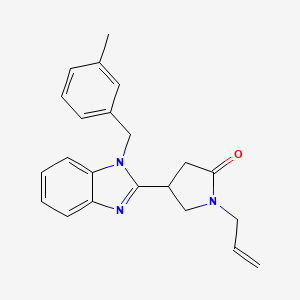 molecular formula C22H23N3O B2770591 1-allyl-4-(1-(3-methylbenzyl)-1H-benzo[d]imidazol-2-yl)pyrrolidin-2-one CAS No. 847239-59-2