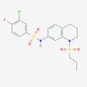 3-chloro-4-fluoro-N-(1-(propylsulfonyl)-1,2,3,4-tetrahydroquinolin-7-yl)benzenesulfonamide