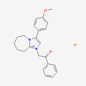 3-(4-methoxyphenyl)-1-(2-oxo-2-phenylethyl)-6,7,8,9-tetrahydro-5H-imidazo[1,2-a]azepin-1-ium bromide