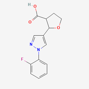 2-[1-(2-fluorophenyl)-1H-pyrazol-4-yl]oxolane-3-carboxylic acid