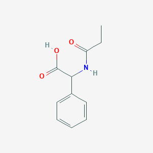 molecular formula C11H13NO3 B2770613 2-Phenyl-2-propanamidoacetic acid CAS No. 15962-45-5