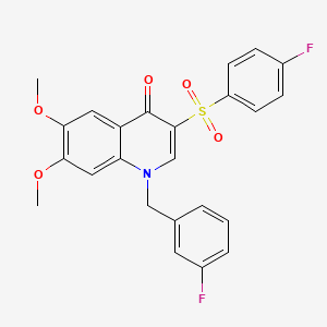 1-[(3-Fluorophenyl)methyl]-3-(4-fluorophenyl)sulfonyl-6,7-dimethoxyquinolin-4-one