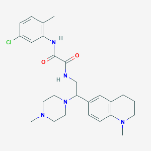 molecular formula C26H34ClN5O2 B2770622 N'-(5-chloro-2-methylphenyl)-N-[2-(1-methyl-1,2,3,4-tetrahydroquinolin-6-yl)-2-(4-methylpiperazin-1-yl)ethyl]ethanediamide CAS No. 922039-44-9
