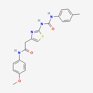 molecular formula C20H20N4O3S B2770624 N-(4-methoxyphenyl)-2-(2-(3-(p-tolyl)ureido)thiazol-4-yl)acetamide CAS No. 921498-99-9