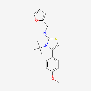 molecular formula C19H22N2O2S B2770626 N-[3-(tert-butyl)-4-(4-methoxyphenyl)-1,3-thiazol-2(3H)-yliden](2-furyl)methanamine CAS No. 866010-02-8