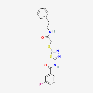 3-fluoro-N-(5-((2-oxo-2-(phenethylamino)ethyl)thio)-1,3,4-thiadiazol-2-yl)benzamide