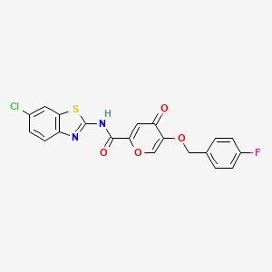 N-(6-chlorobenzo[d]thiazol-2-yl)-5-((4-fluorobenzyl)oxy)-4-oxo-4H-pyran-2-carboxamide