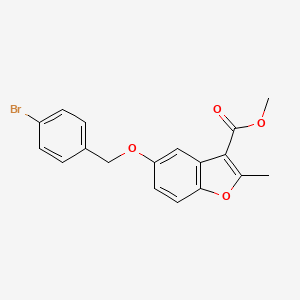 molecular formula C18H15BrO4 B2770637 Methyl 5-[(4-bromophenyl)methoxy]-2-methyl-1-benzofuran-3-carboxylate CAS No. 307551-87-7