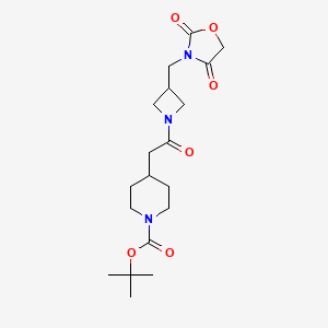 Tert-butyl 4-(2-(3-((2,4-dioxooxazolidin-3-yl)methyl)azetidin-1-yl)-2-oxoethyl)piperidine-1-carboxylate