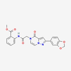 molecular formula C23H18N4O6 B2770649 methyl 2-({[2-(1,3-benzodioxol-5-yl)-4-oxopyrazolo[1,5-a]pyrazin-5(4H)-yl]acetyl}amino)benzoate CAS No. 1243046-06-1