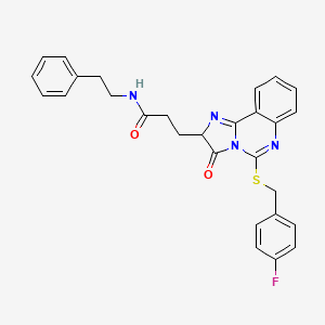 3-(5-{[(4-fluorophenyl)methyl]sulfanyl}-3-oxo-2H,3H-imidazo[1,2-c]quinazolin-2-yl)-N-(2-phenylethyl)propanamide