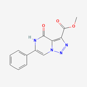 molecular formula C13H10N4O3 B2770658 Methyl 4-oxo-6-phenyl-4,5-dihydro[1,2,3]triazolo[1,5-a]pyrazine-3-carboxylate CAS No. 1443979-09-6