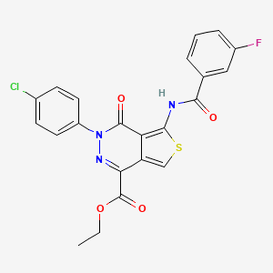 molecular formula C22H15ClFN3O4S B2770667 Ethyl 3-(4-chlorophenyl)-5-(3-fluorobenzamido)-4-oxo-3,4-dihydrothieno[3,4-d]pyridazine-1-carboxylate CAS No. 851950-40-8