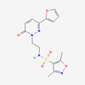 molecular formula C15H16N4O5S B2770669 N-(2-(3-(furan-2-yl)-6-oxopyridazin-1(6H)-yl)ethyl)-3,5-dimethylisoxazole-4-sulfonamide CAS No. 1219913-81-1
