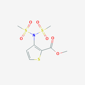 molecular formula C8H11NO6S3 B2770673 Methyl 3-[bis(methylsulfonyl)amino]thiophene-2-carboxylate CAS No. 214532-29-3
