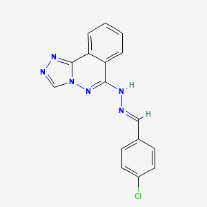 molecular formula C16H11ClN6 B2770674 (E)-6-(2-(4-chlorobenzylidene)hydrazinyl)-[1,2,4]triazolo[3,4-a]phthalazine CAS No. 109655-13-2