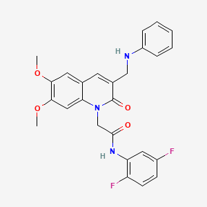 molecular formula C26H23F2N3O4 B2770676 N-(2,5-difluorophenyl)-2-{6,7-dimethoxy-2-oxo-3-[(phenylamino)methyl]-1,2-dihydroquinolin-1-yl}acetamide CAS No. 899949-33-8