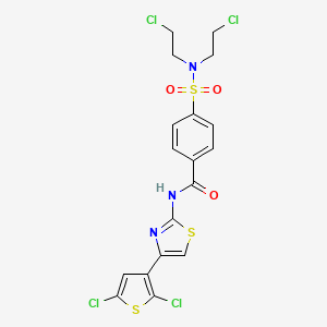 4-[bis(2-chloroethyl)sulfamoyl]-N-[4-(2,5-dichlorothiophen-3-yl)-1,3-thiazol-2-yl]benzamide