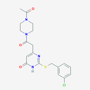 6-(2-(4-acetylpiperazin-1-yl)-2-oxoethyl)-2-((3-chlorobenzyl)thio)pyrimidin-4(3H)-one