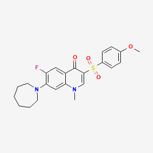 7-(azepan-1-yl)-6-fluoro-3-((4-methoxyphenyl)sulfonyl)-1-methylquinolin-4(1H)-one