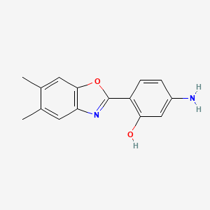 5-Amino-2-(5,6-dimethyl-1,3-benzoxazol-2-yl)phenol