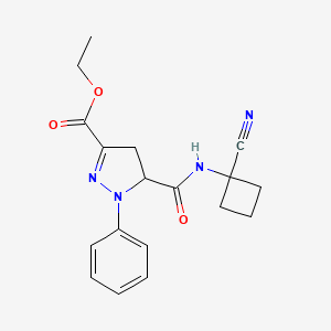 ethyl 5-[(1-cyanocyclobutyl)carbamoyl]-1-phenyl-4,5-dihydro-1H-pyrazole-3-carboxylate