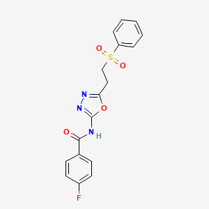 4-fluoro-N-(5-(2-(phenylsulfonyl)ethyl)-1,3,4-oxadiazol-2-yl)benzamide