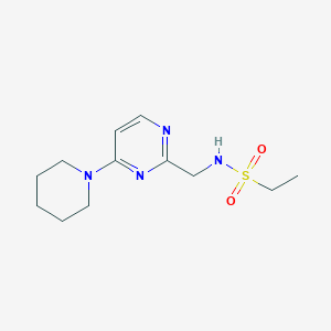 molecular formula C12H20N4O2S B2770701 N-((4-(哌啶-1-基)嘧啶-2-基)甲基)乙烷磺酰胺 CAS No. 1788532-25-1