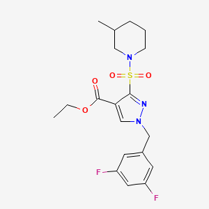 ethyl 1-(3,5-difluorobenzyl)-3-((3-methylpiperidin-1-yl)sulfonyl)-1H-pyrazole-4-carboxylate