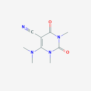 molecular formula C9H12N4O2 B2770718 6-(Dimethylamino)-1,3-dimethyl-2,4-dioxo-1,2,3,4-tetrahydropyrimidine-5-carbonitrile CAS No. 1909348-67-9