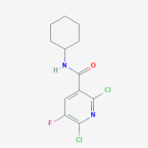 molecular formula C12H13Cl2FN2O B2770719 2,6-二氯-N-环己基-5-氟烟酰胺 CAS No. 1024038-17-2