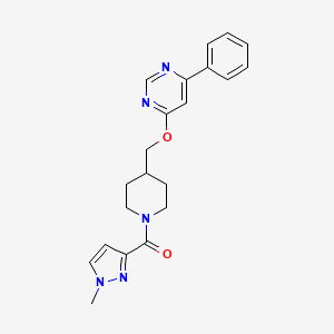 B2770733 (1-Methylpyrazol-3-yl)-[4-[(6-phenylpyrimidin-4-yl)oxymethyl]piperidin-1-yl]methanone CAS No. 2379985-55-2