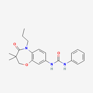 molecular formula C21H25N3O3 B2770752 1-(3,3-Dimethyl-4-oxo-5-propyl-2,3,4,5-tetrahydrobenzo[b][1,4]oxazepin-8-yl)-3-phenylurea CAS No. 1169998-47-3