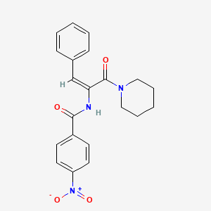 4-Nitro-N-(2-phenyl-1-(piperidine-1-carbonyl)-vinyl)-benzamide