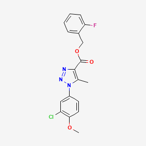 molecular formula C18H15ClFN3O3 B2770755 2-fluorobenzyl 1-(3-chloro-4-methoxyphenyl)-5-methyl-1H-1,2,3-triazole-4-carboxylate CAS No. 946243-09-0