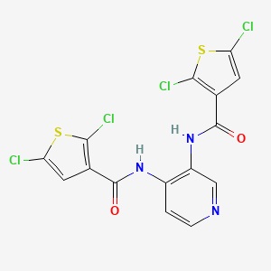 2,5-dichloro-N-[3-[(2,5-dichlorothiophene-3-carbonyl)amino]pyridin-4-yl]thiophene-3-carboxamide