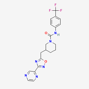 3-((3-(pyrazin-2-yl)-1,2,4-oxadiazol-5-yl)methyl)-N-(4-(trifluoromethyl)phenyl)piperidine-1-carboxamide