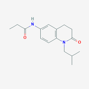 molecular formula C16H22N2O2 B2770771 N-[1-(2-methylpropyl)-2-oxo-1,2,3,4-tetrahydroquinolin-6-yl]propanamide CAS No. 941911-23-5