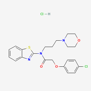 molecular formula C22H25Cl2N3O3S B2770776 N-(benzo[d]thiazol-2-yl)-2-(4-chlorophenoxy)-N-(3-morpholinopropyl)acetamide hydrochloride CAS No. 1215558-78-3