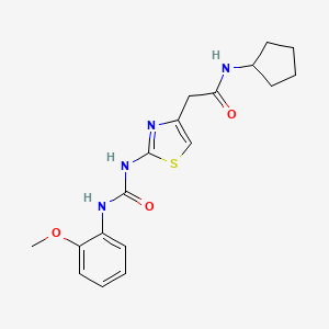 N-cyclopentyl-2-(2-(3-(2-methoxyphenyl)ureido)thiazol-4-yl)acetamide