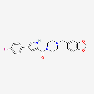 (4-(benzo[d][1,3]dioxol-5-ylmethyl)piperazin-1-yl)(4-(4-fluorophenyl)-1H-pyrrol-2-yl)methanone