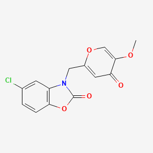 5-Chloro-3-((5-methoxy-4-oxo-4H-pyran-2-yl)methyl)benzo[d]oxazol-2(3H)-one