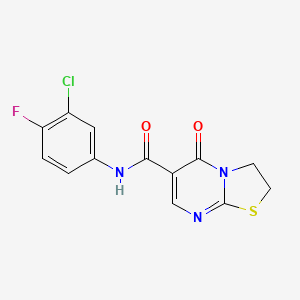 N-(3-chloro-4-fluorophenyl)-5-oxo-3,5-dihydro-2H-thiazolo[3,2-a]pyrimidine-6-carboxamide
